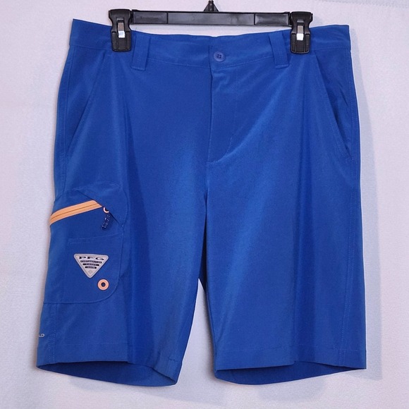Columbia PFG Mens 32 Blue Fishing Shorts Omni-Shield Water Resistant Lightweight - Picture 1 of 9